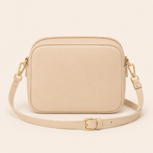 Minimalist Crossbody Bag for Women – Beige Leather Everyday Shoulder Purse